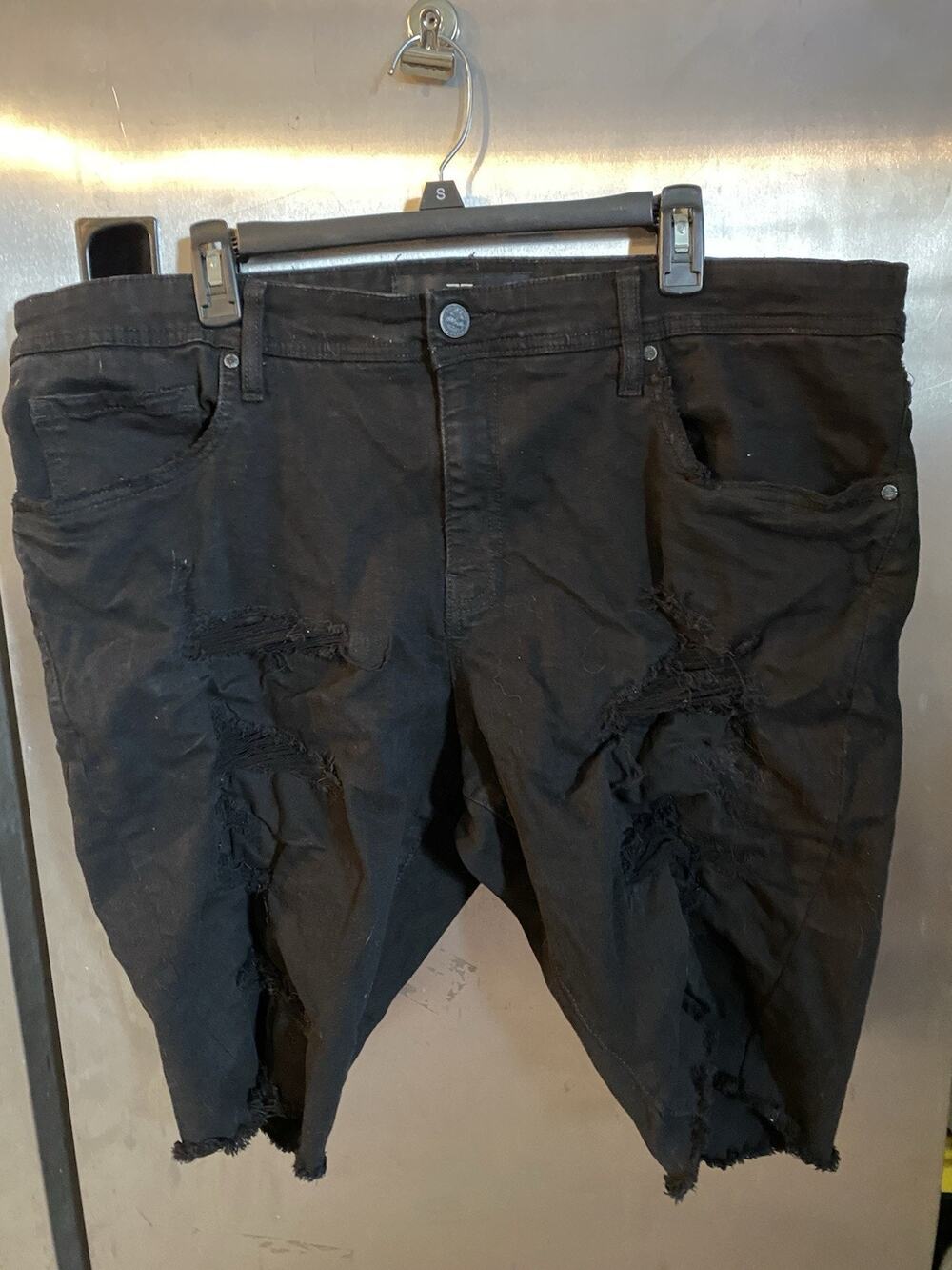 Jordan Craig Legacy Edition Size 40 Black Ripped Denim Shorts